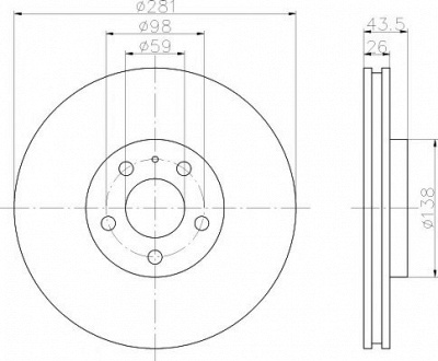 HELLA PAGID 8dd355103131 -  Тормозной диск